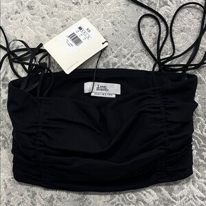 Love, Bonito Black Ruched Crop Top